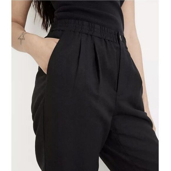 Madewell Tall Linen-Blend Pull-On Tapered Pants Size Small - Picture 2 of 8